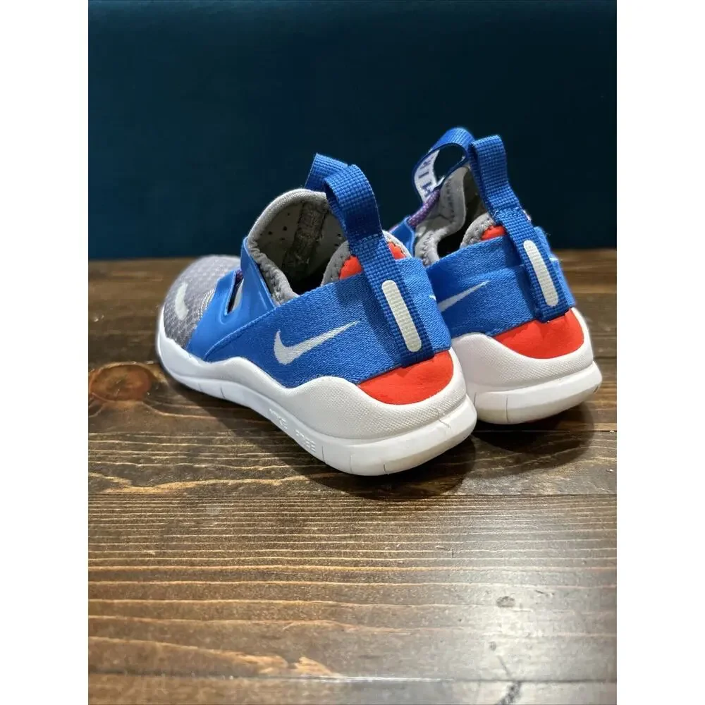 EUC Nike Kids Free RN CMTR 2018 (GS) Gunsmoke/White-Signal Blue Size 11C‎ US